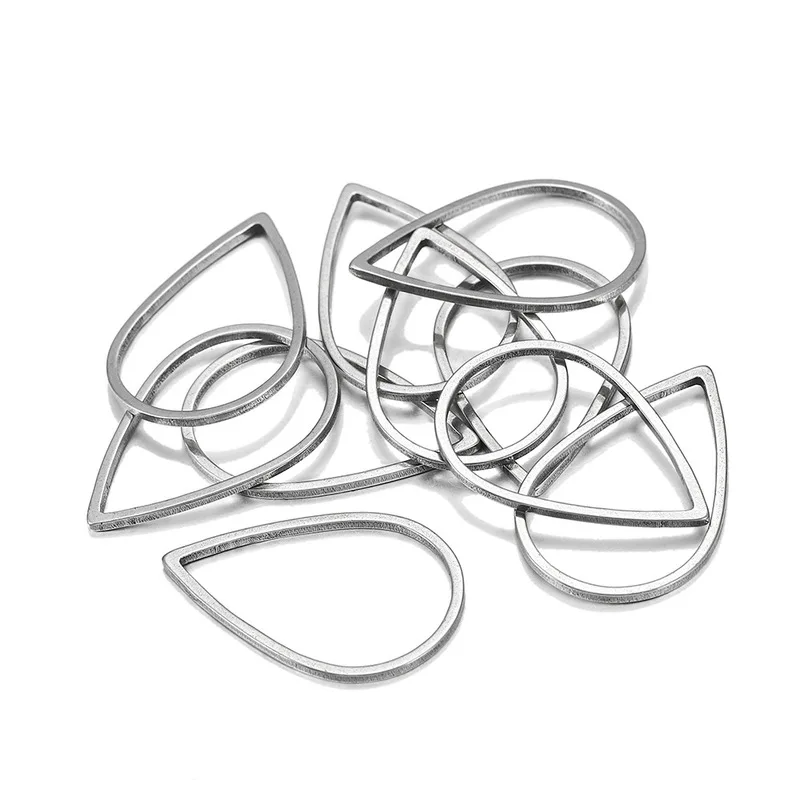 10 шт. 3 размера капли воды Очаровательная подвеска из нержавеющей стали с