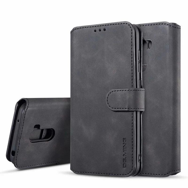Black Кожаный чехол-книжка в стиле ретро для Xiaomi mi Pocophone F1 9T Pro Red mi 7A K20 Note 10 8T 8 7 CC9, бумажник с 3 отделениями для карт, чехол Poco Funda - Цвет: Black