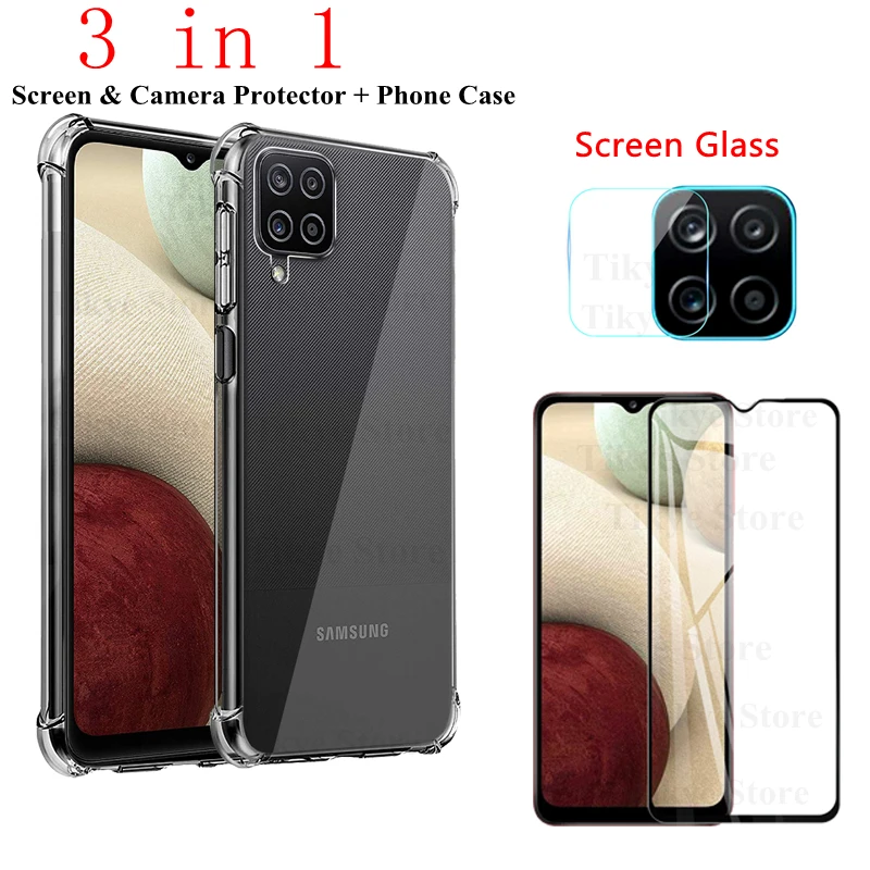 

case protective glass for samsung a12 Tempered Glass lens screen Protector for samsung galaxy a12 5g 2021 Glass galax A12 case
