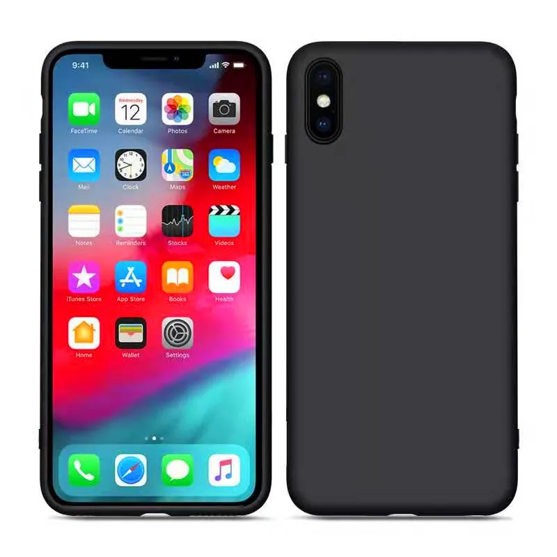Черный Роскошный силиконовый чехол для телефона для iPhone 7 8 6 6s Plus XR X XS Max роскошный чехол s для Apple iPhone 11 Pro Max без логотипа - Цвет: Черный