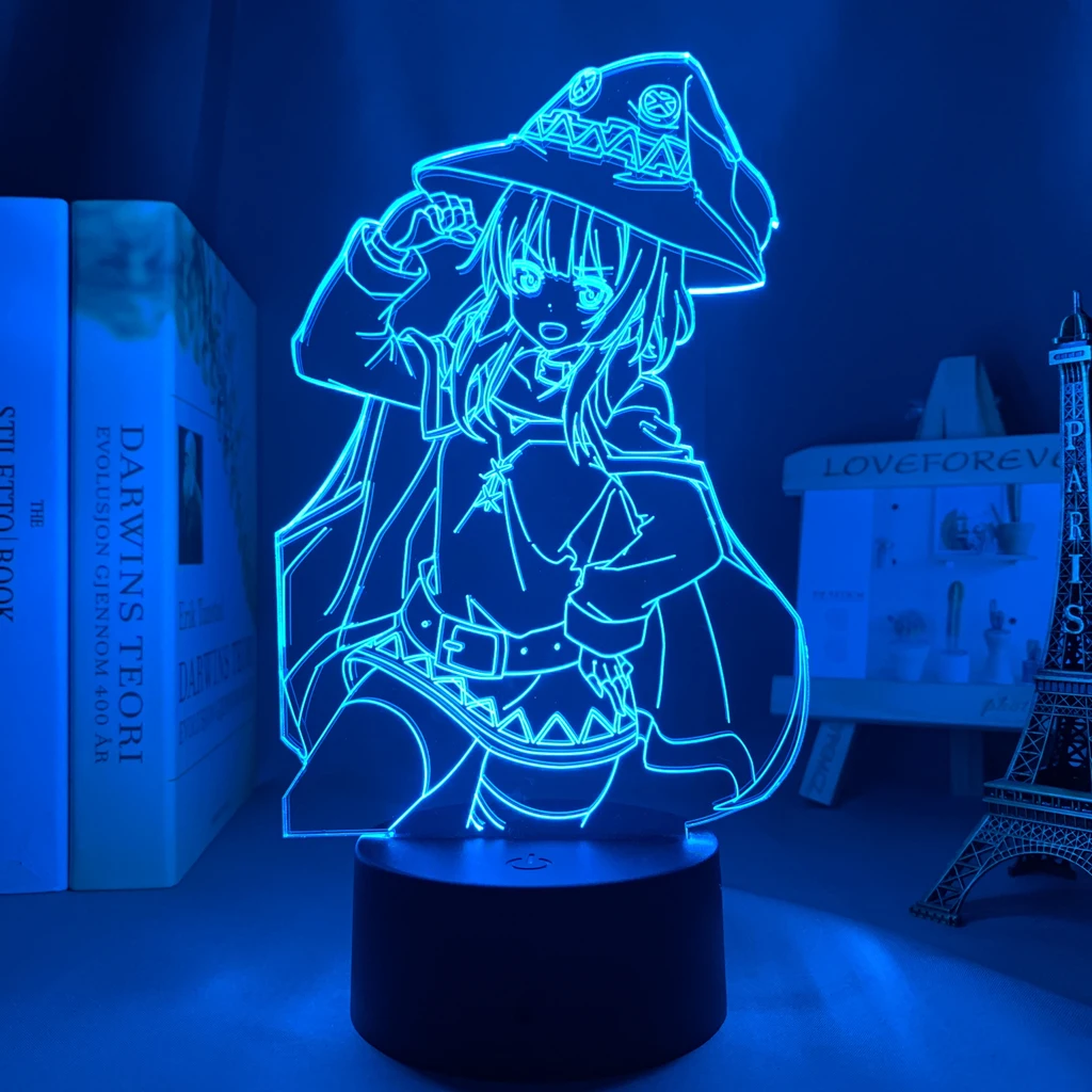 Аниме KonoSuba Megumin светодиодный ночсветильник для спальни Декор свет на день