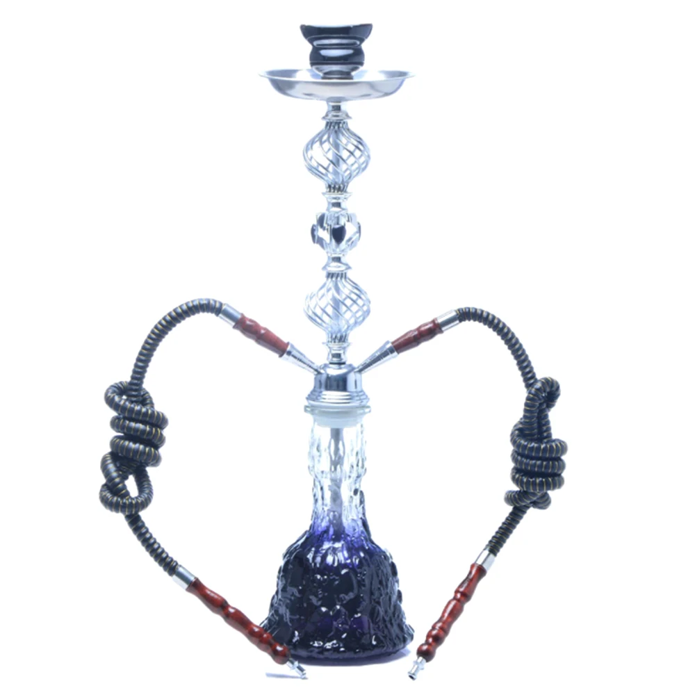 

1Set Glass Shisha Pipe With Double Hose Hookah Set Accessories Chicha Narguile Crystal Ceramic Bowl Charcoal Tongs кальян