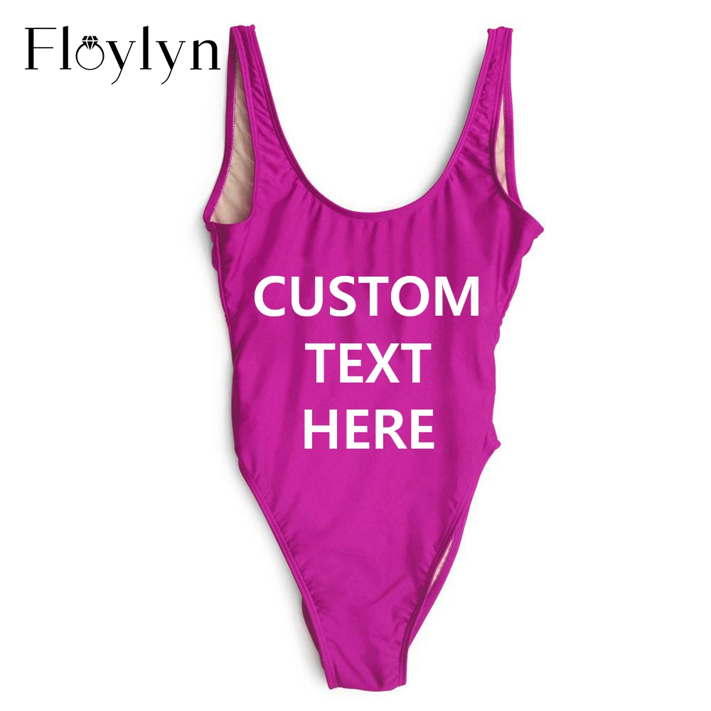 Купальник женский сплошной двухслойный с надписью и подкладкой|Комбинезоны| |