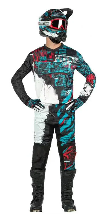 

Free Shipping 2021 Black/Green/Red MTB ATV Racing Element Ride Neon motocross MX dirt bike gear - Jersey Pants combo