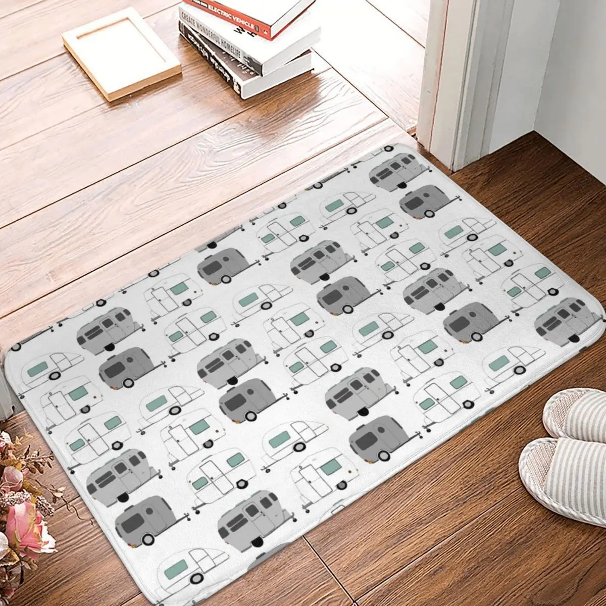 

Vintage Caravan Pattern Doormat Carpet Mat Rug Polyester PVC Anti-slip Floor Decor Bath Bathroom Kitchen Living Room 40*60