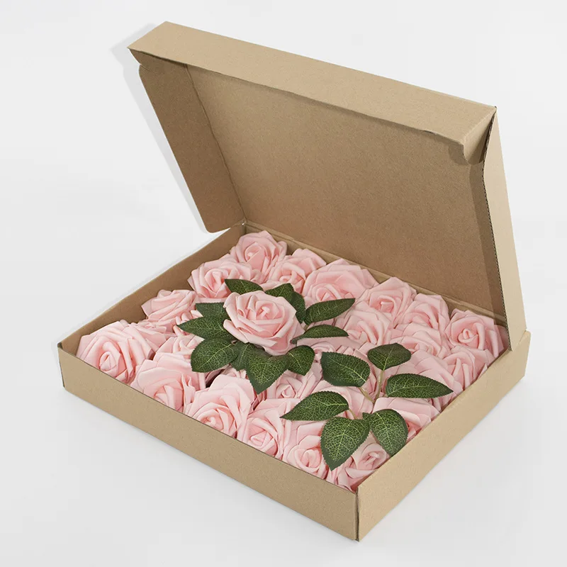 25 шт. искусственные цветы со стеблем настоящие розы сделай сам свадебные букеты