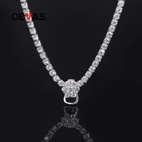 oevas 100 925 sterling silver full high carbon diamond 45cm chains necklace for women sparkling wedding party fine jewelry gift