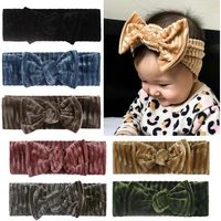 new european and american fashion baby hairband gold velvet bow headband hair accessories in autumn winter wholesell