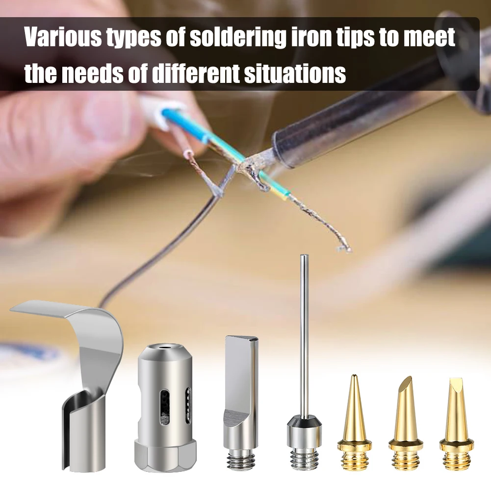 

7Pcs Soldering Tip Gas Soldering Iron Kit Electric Foam Cutter Solder Tips Welding Tool For MT-100/HT-1937 Butane Gas Iron Kit