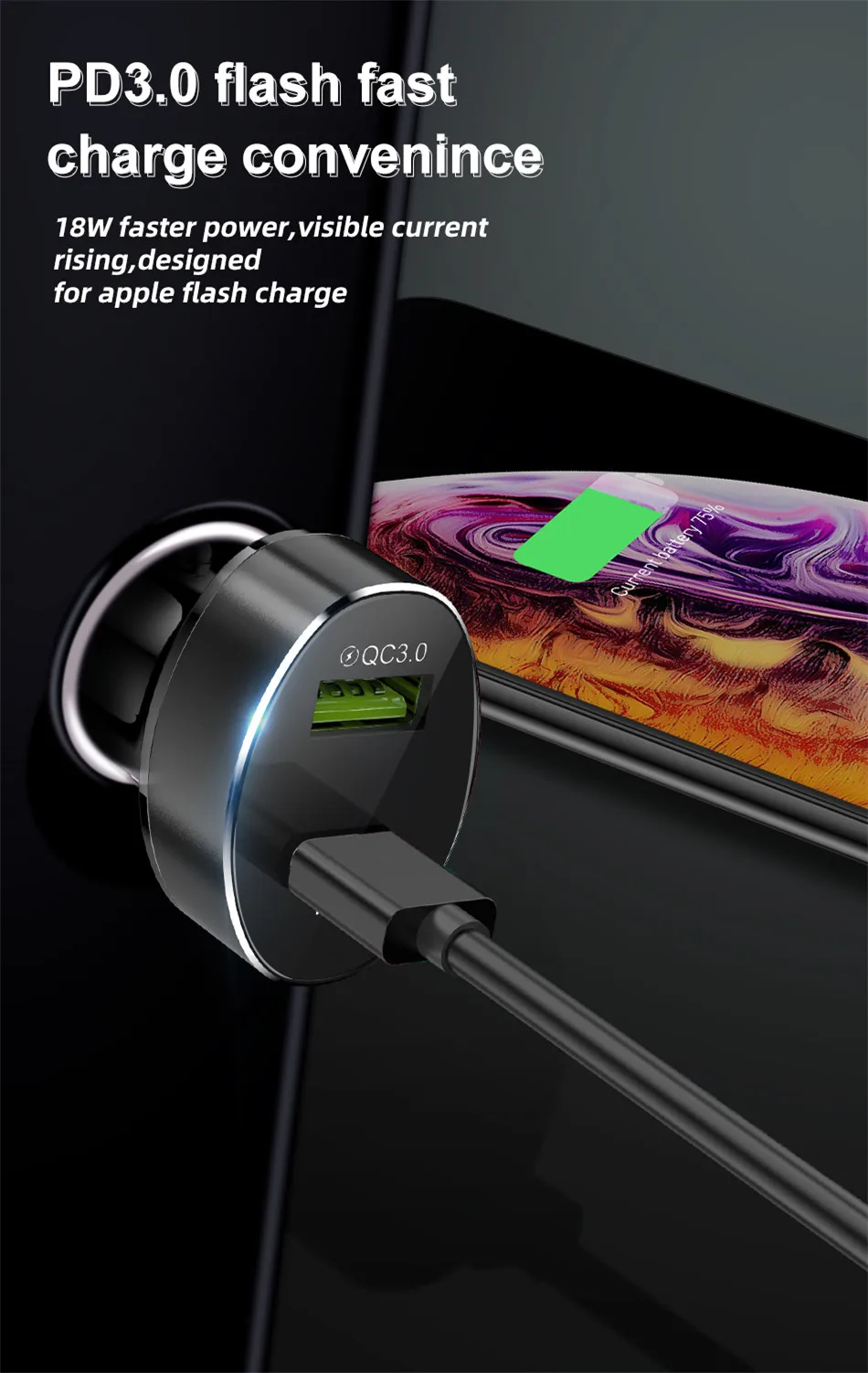 USLION 36 Вт Быстрая зарядка 3,0 USB Автомобильное зарядное устройство для iPhone 11 Pro 11Pro Max huawei PD3.0 type C быстрая зарядка автомобильное USB C зарядное устройство для телефона