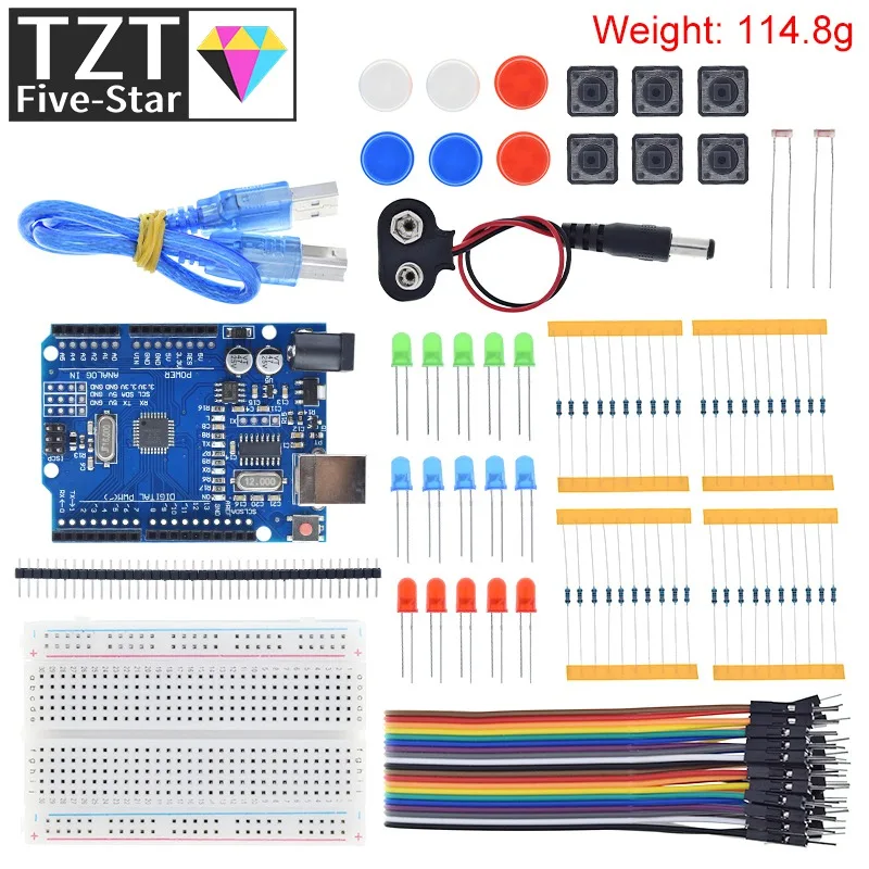 Стартовый комплект для UNO R3 миниатюрная макетная плата светодиодный
