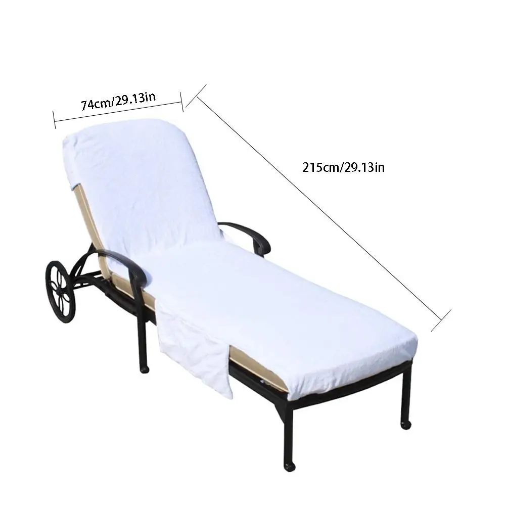 

White Cotton Beach Towel Recliner Cover Cotton Beach Chair Towel Luxury Hotel Spa Chair Lounge Cover