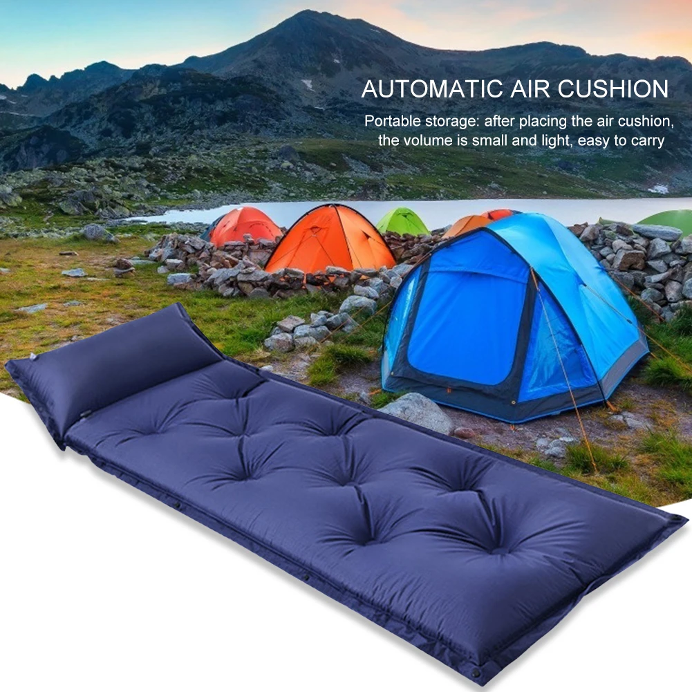 

2023 Portable Camping Sleeping Pad Inflatable Air Mattresses Moisture-proof Outdoor Hiking Trekking Sleeping Bed Cushion with