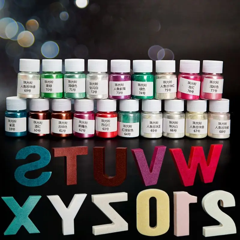 

1 Set Cosmetic Grade Pearlescent Mica Powder Epoxy Resin Dye Pearl Pigment DIY H37C