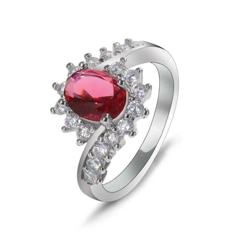 Женское кольцо из серебра 925 пробы с сапфиром рубином и изумрудом | Украшения