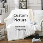 Одеяло Inyahome сделай сам, Фланелевое супермягкое одеяло по индивидуальному заказу, теплое одеяло с фотопечатью, украшение для дома