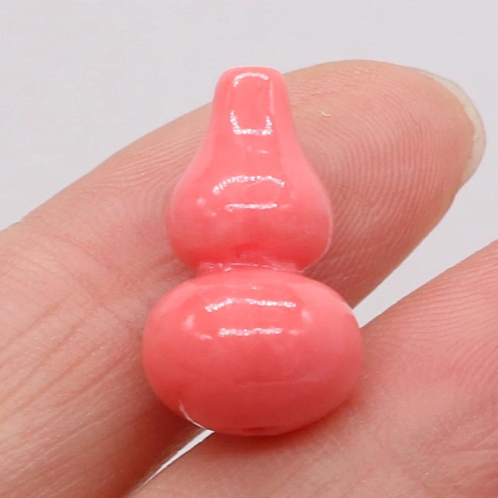 

10pcs Punch Artificial Coral Beads Gourd Shape Pink Coral Stone Beads for Making Jewelry DIY Necklace Bracelet Gift 12x20mm