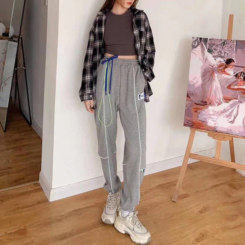

High Street Reflective Ader Error Sweatpant 2021New Style Men Women Jogger Trousers Side Patch Letter Tag Drawstring Sportpant