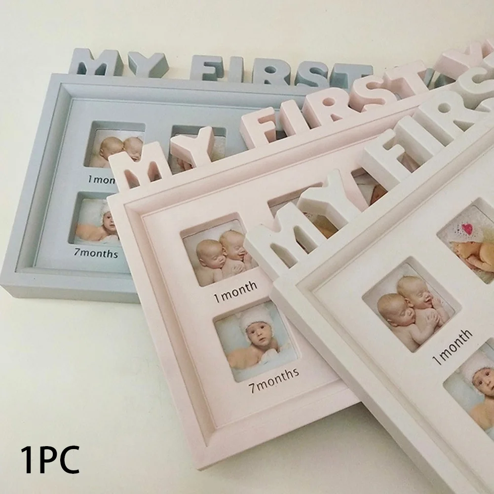 

12 Months Newborn Baby Desktop PVC Photo Frame Multifunctional Moments Show Ornaments Picture My First Year Infant Souvenirs