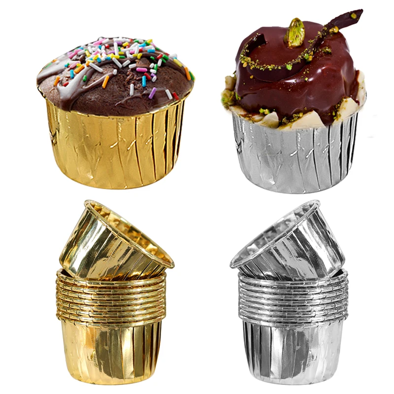 50 шт./компл. формочки для кексов зеркальная чашка плиссированные выпечки