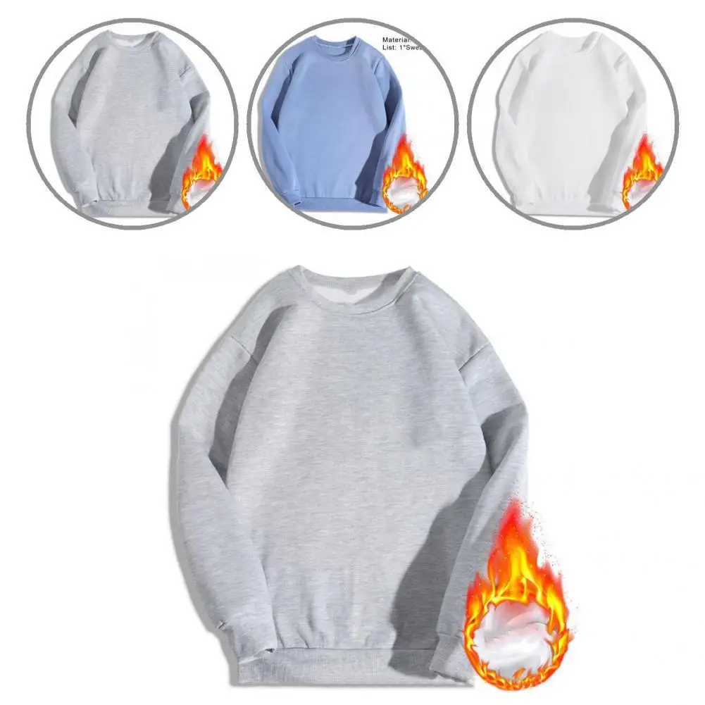 

Men Top Pullover Winter Top Warm Thick Great Crewneck Student Sweatshirt
