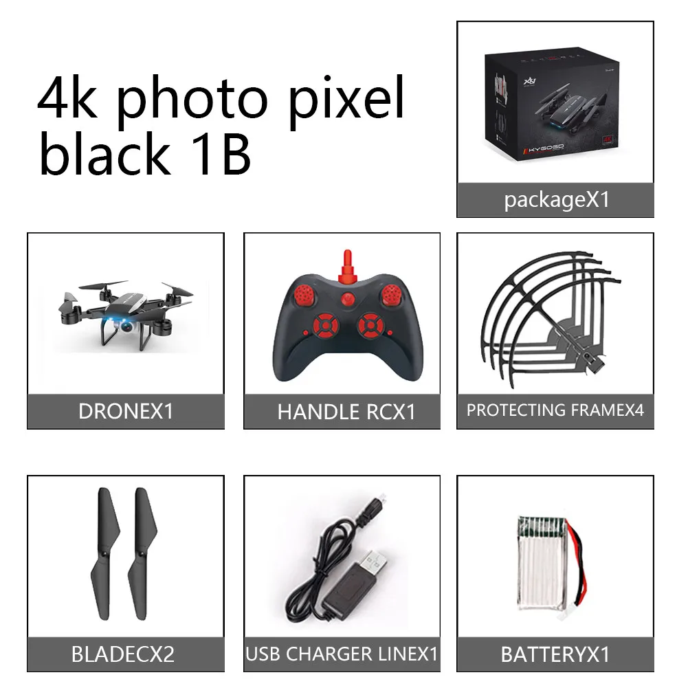 4k photo pixel 1B KY606D 4K HD камера Дрон с камерой HD оптический поток позиционирования Квадрокоптер высота удержания FPV Квадрокоптеры RC Вертолет подарок - Цвет: 4k photo pixel 1B