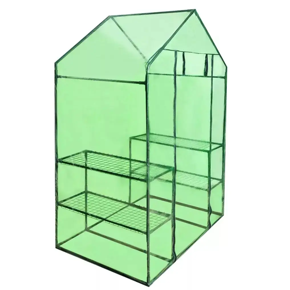 

Walk-in Greenhouse with 4 Shelves PVC Warm Garden Tier Household Plant Greenhouse Cover Waterproof Anti-UV Protect Garden Plants