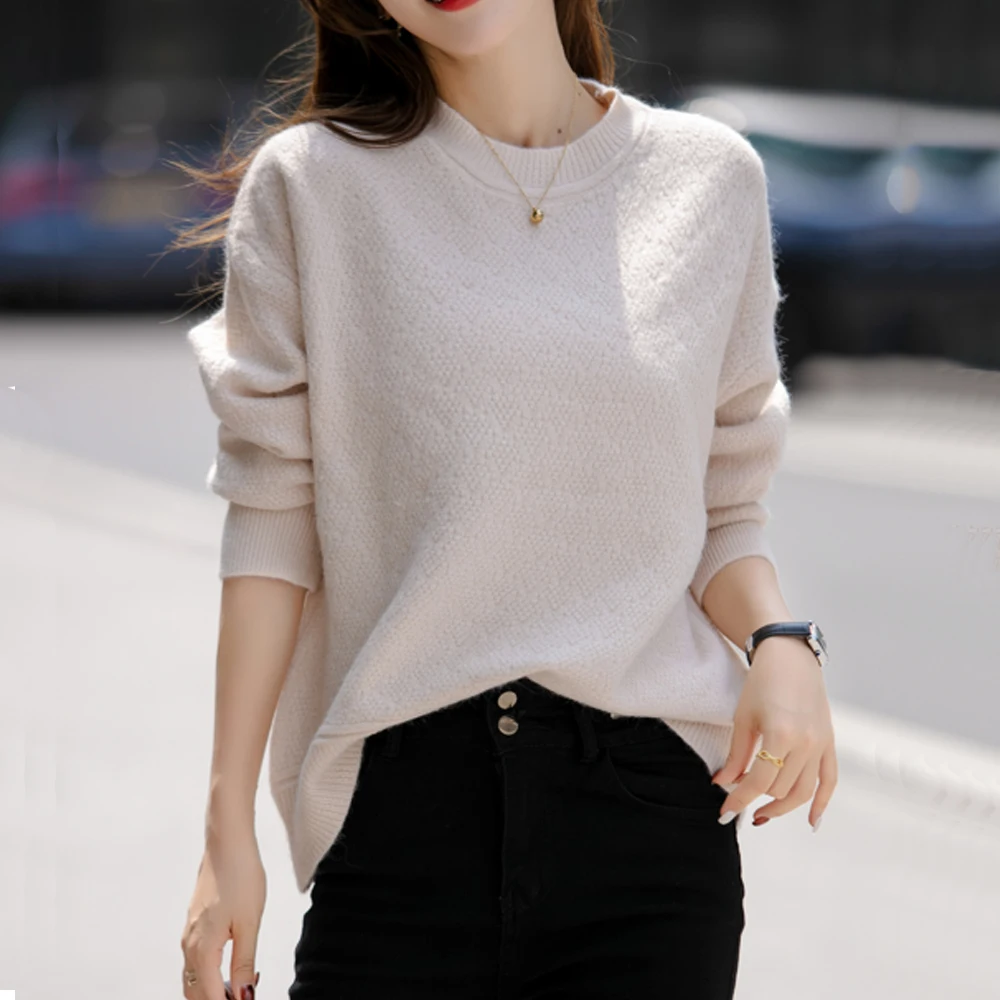 

Women's Sweater New Winter Solid Color Casual All-match Warm Bottoming Pullover Simplicity Korea Office Lady Clothing Plain