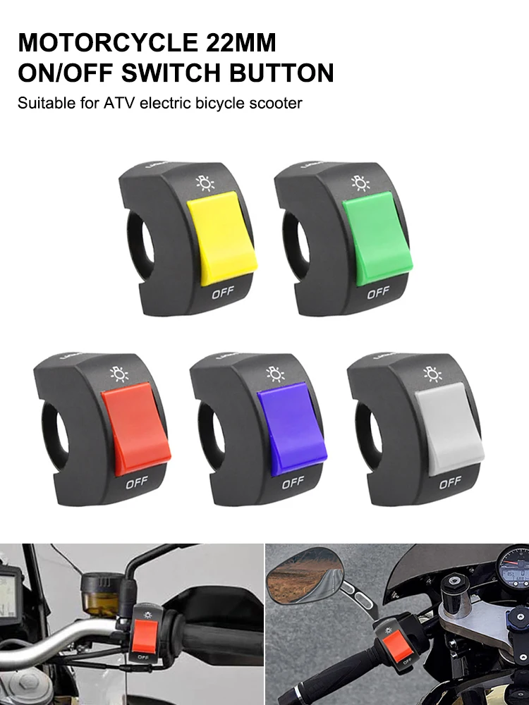 Motorcycle Handlebar Switch 22mm Light Rocker ON/OFF for ATV Electronic Bike Scooter Motorbike | Автомобили и мотоциклы