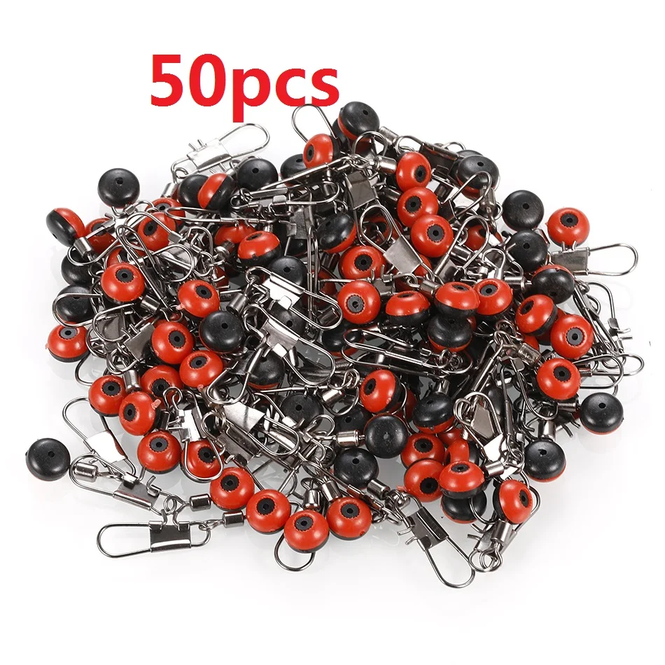 100PCS Fishing Float Bobber Stops Space Beans Swivel Connectors Wobbler Sea Fishing Saltwater Metal Plastic Tools Accessories