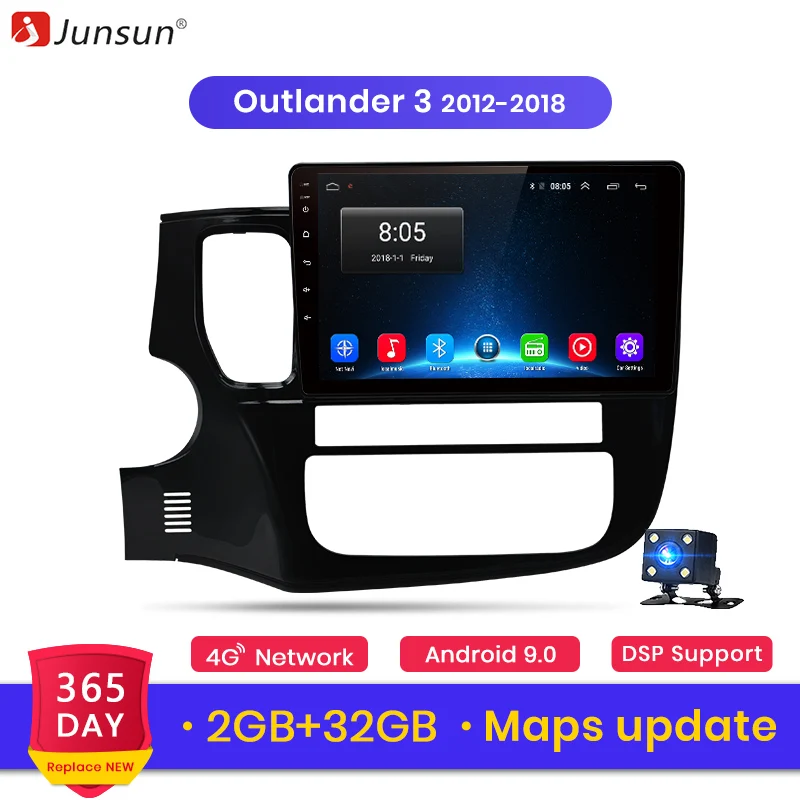Junsun V1 2G + 32G Android 9 0 для Mitsubishi Outlander 3 2012 2013 2015 2018 автомобильный Радио мультимедийный