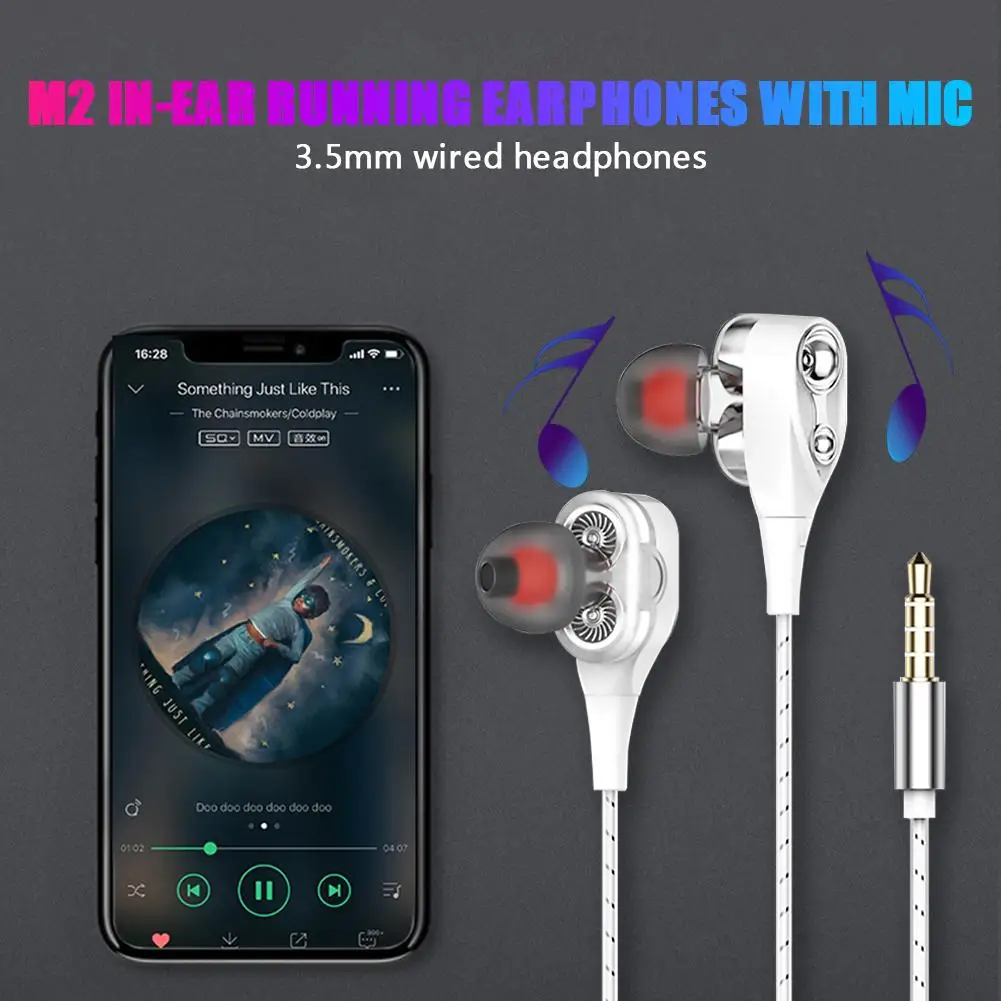 

Wired Earphone Universal Headset In-Ear Earphones Silica Gel Earplug Earmuff and TPE Wire with Mic for Smart Phone