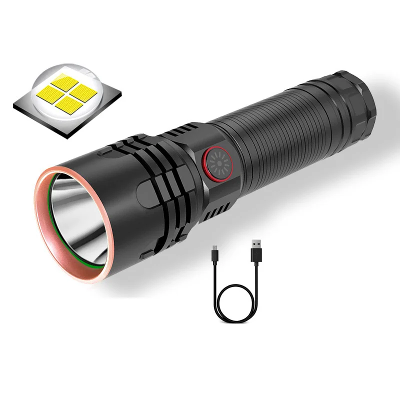 

LEADLY USB Rechargable Mini LED Flashlight Lighting Waterproof Torch Telescopic Zoom Stylish Portable Aluminum Alloy Night Light