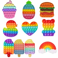 rainbow push bubble fidget sensory toy for autisim special needs anti stress game stress relief squishy fidget toys for kids