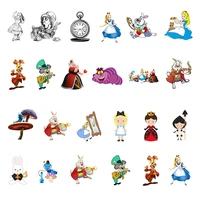 disney bunny red queen cartoon q version non perforated diy earrings acrylic accessories epoxy resin charm for friends