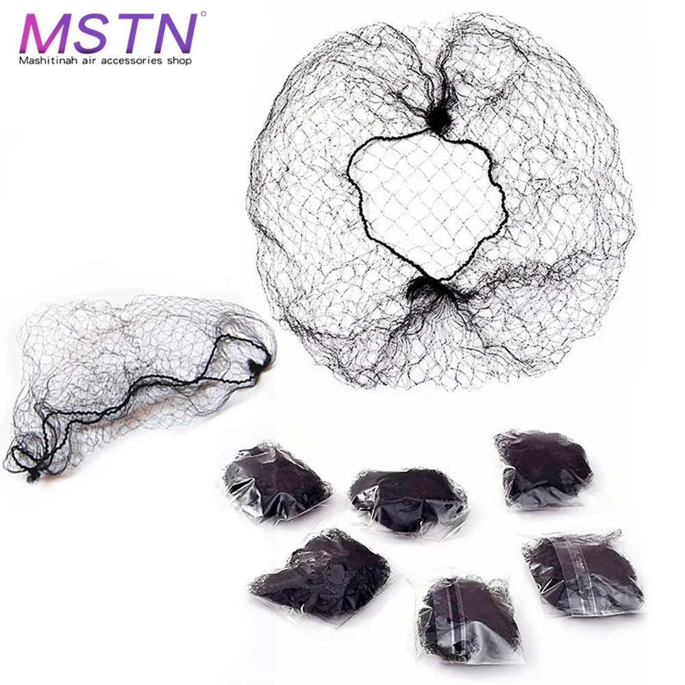 

MSTN 20pcs Order Hair Net Black Invisible Soft Elastic Cord Hair Net Dustproof