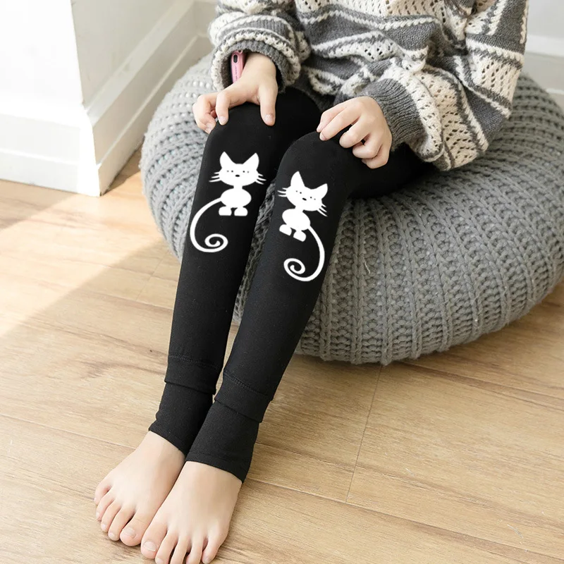 Осенне зимние леггинсы для девочек теплые плюшевые бархатные детские штаны с