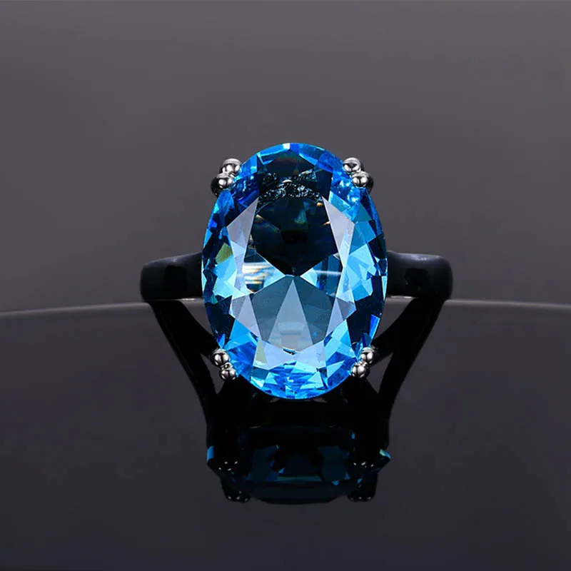 Bague Ringen, 6 цветов, овальное кольцо с камнями для женщин, классическое серебро 925, ювелирное изделие, рубиновый аметист, аквамарин, сапфир, топаз, циркон