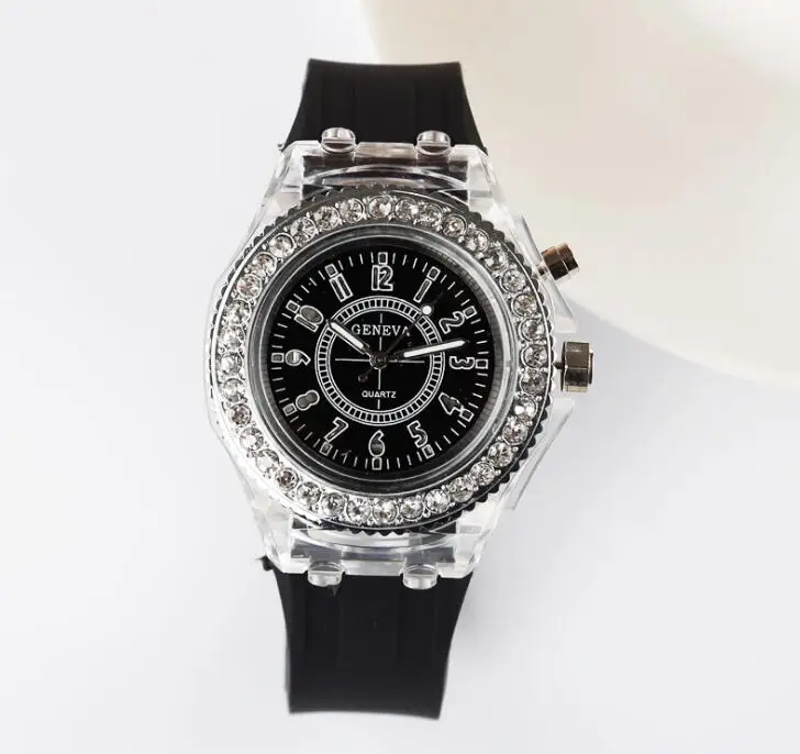 Relogio Feminino женские часы светодиодные цифровые часы Дети девушки мультфильм силиконовые наручные часы reloj mujer saat Montre Femme - Цвет: Black