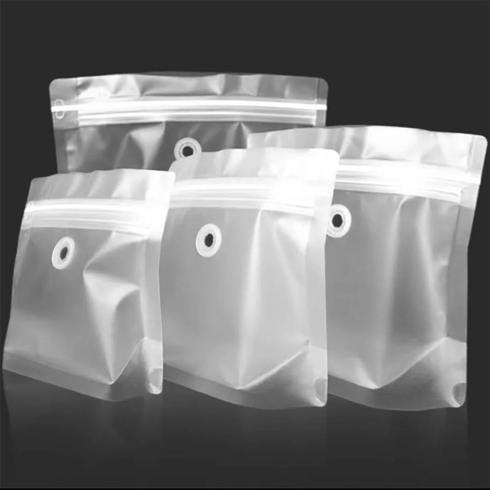

100PCS Wholesale Transparent Aluminium Foil Stand Up Pouch Zipper Lock Packaging Bag