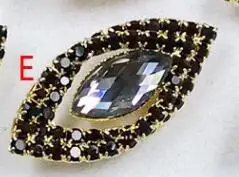 Необычные Красочные Стразы, украшение орнамент, 5 шт./лот, украшение кристалл жемчуг стразы размер кнопки 1*3,3 см, украшения для одежды - Цвет: e-grey black