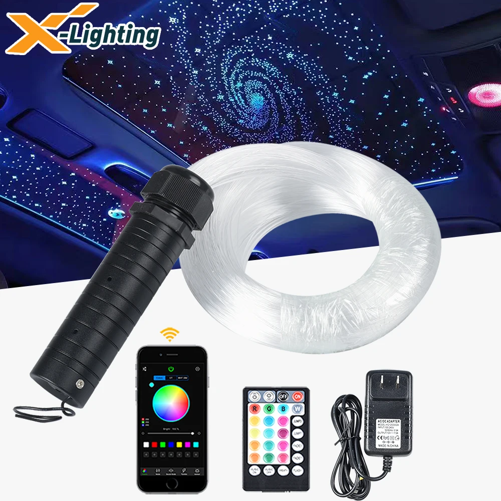 6W RGBW LED Light Engine Bluetooth Control With 0.75mm End Glow Cable Kit For Car Use Star DIY Ceiling Lights