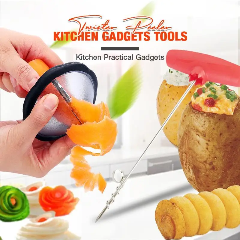 

Twister Peeler Kitchen Gadgets Tools Spiral Knife And Vegetable Curler