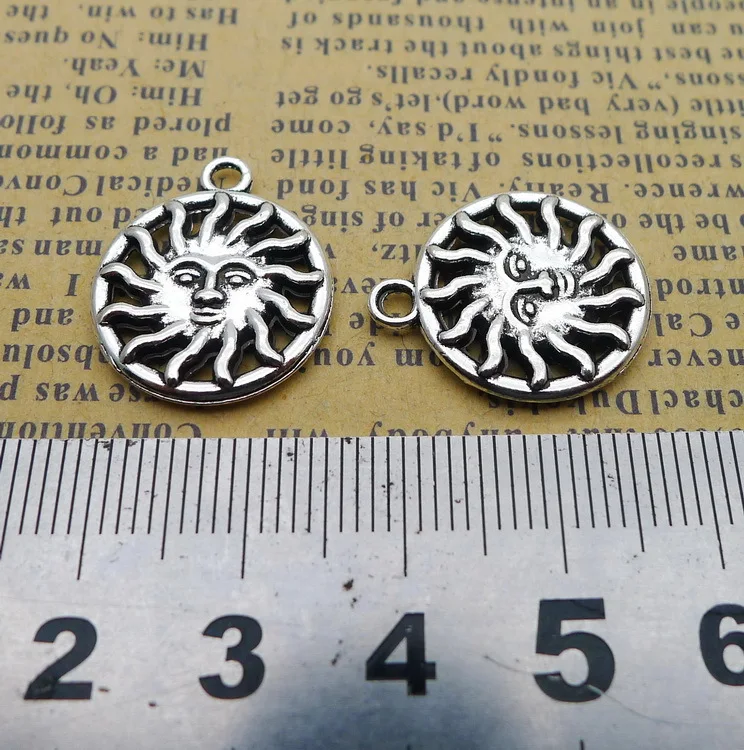 

LD3289 17*20mm 2.2G antique Alloy Sun charm Pendant Ornament for jewelry making DIY Accessories 50pcs/Bag