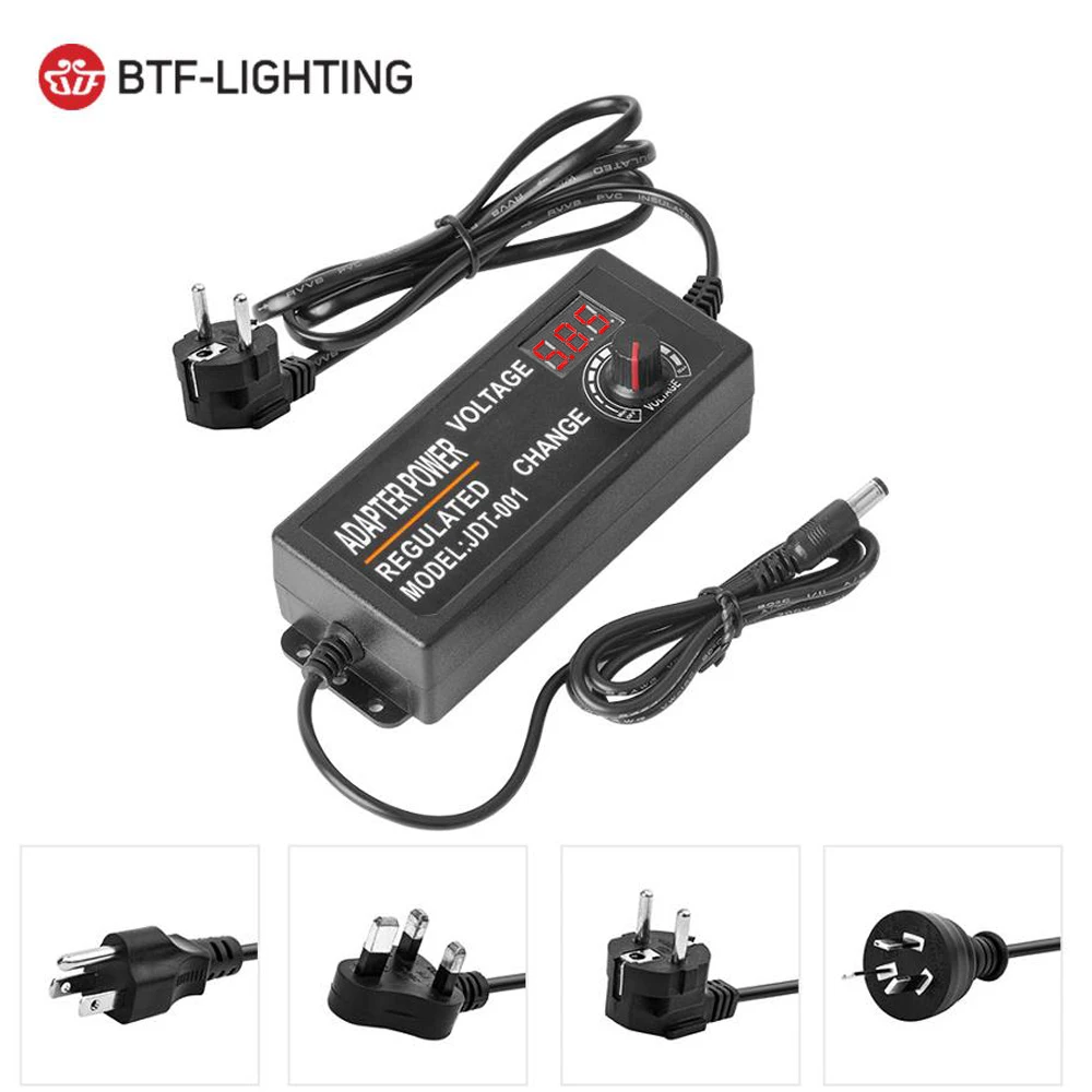 Регулируемый универсальный адаптер с переменным током на 3 12 В постоянного тока 24