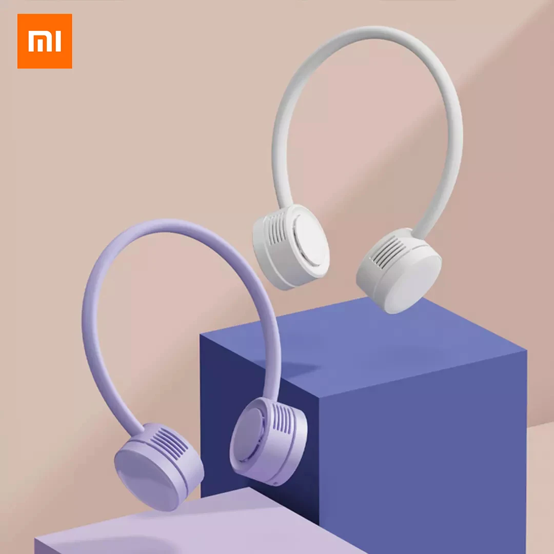 

Xiaomi Qualitell Hanging neck fan Turbine fan three wind speed skin-friendly silicone 360 degree free adjustment