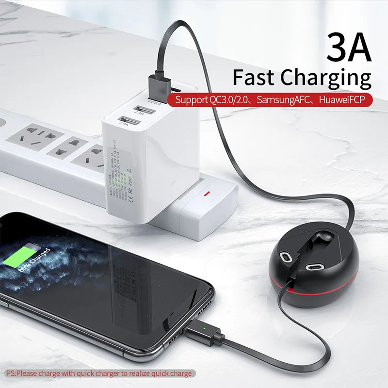 Essager 3 в 1 Выдвижной Магнитный кабель Micro USB для iPhone Android быстрая зарядка провод