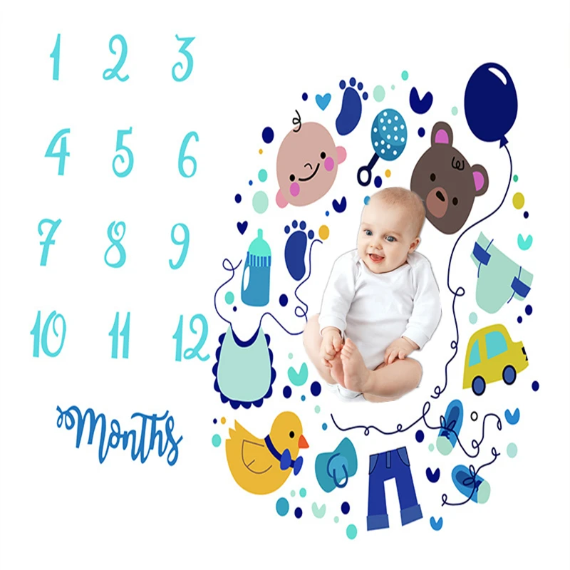 

New Born Baby Monthly Milestone Receiving Blanket Photo Background Cloth Sheet Diaper Carpet Photography Props Accessories