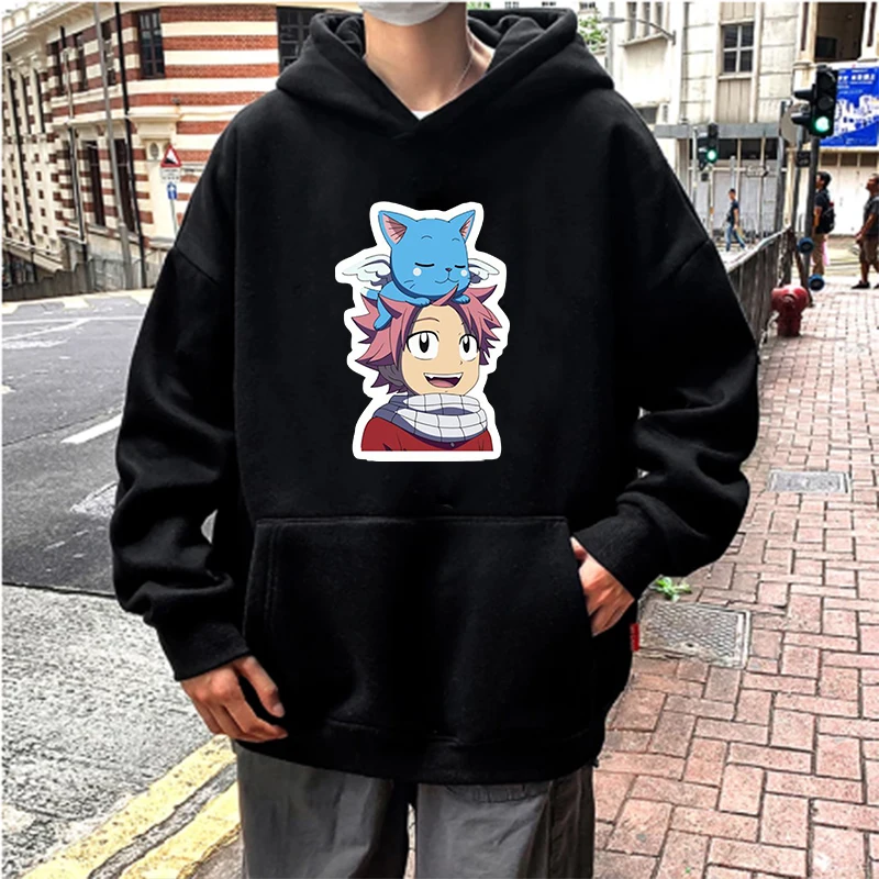

Kawaii Janpanese Anime Fairy Tail Natsu Printed Hoodies Unisex Harajuku Cartoon Sweatshirts Men's Oversized Fashion Pullovers
