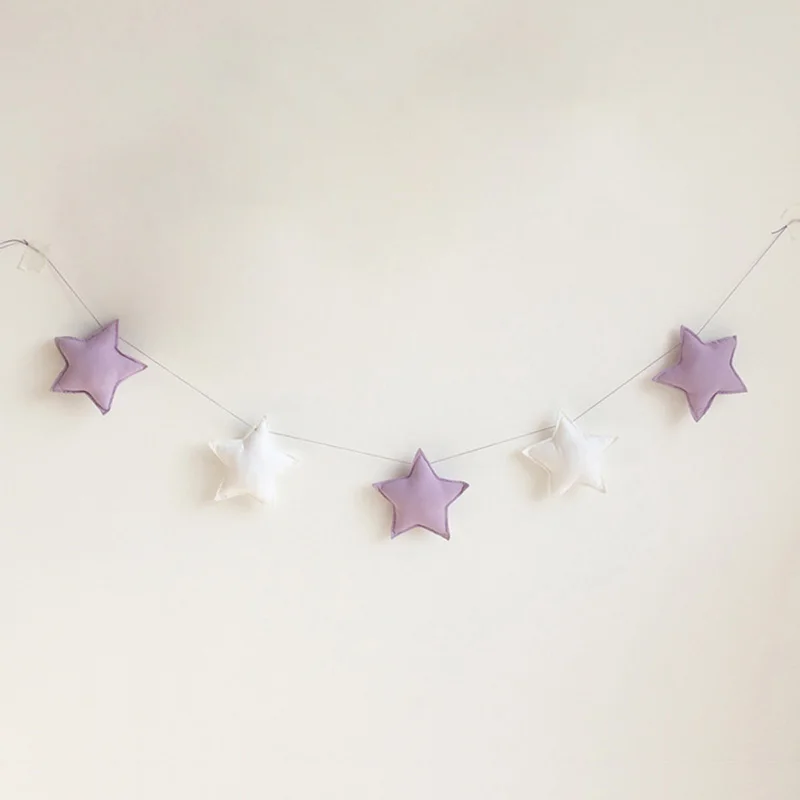 purple white 150 см, украшение для детской комнаты, настенные подвески, декоративное украшение, звезда, мягкие игрушки, детские подарки, вечерние, рождественские украшения - Цвет: purple white